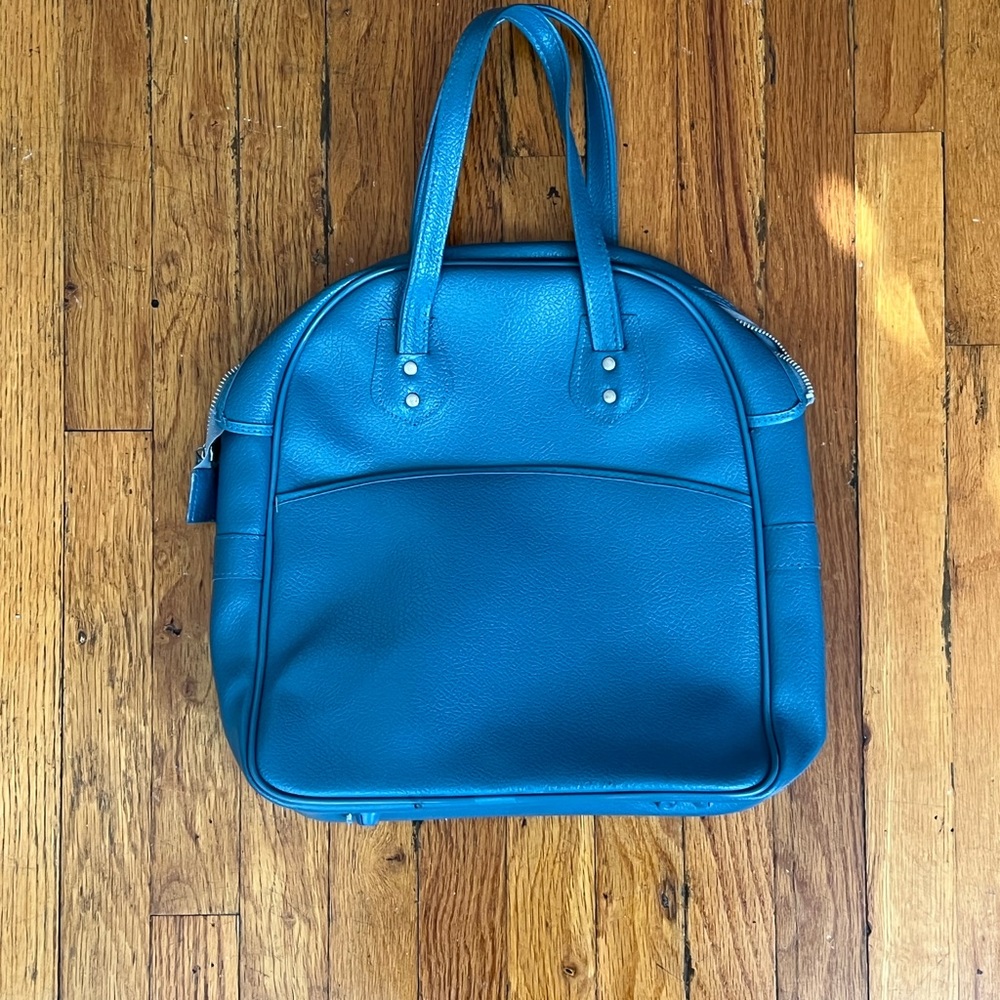 Vintage Turquoise Bowler Bag Purse